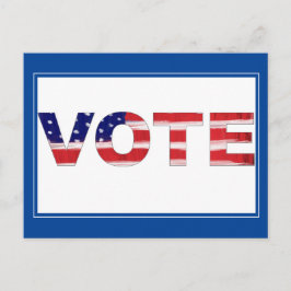 Stemtekst in vlag kleuren blauw briefkaart