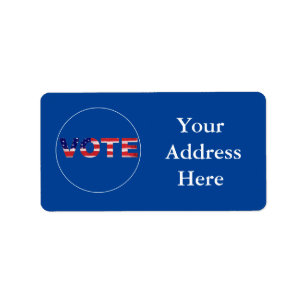 Stemtekst in vlagkleuren etiket