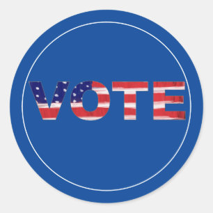 Stemtekst in vlagkleuren ronde sticker