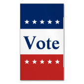 Stemtekst Rood wit en blauw met sterren Magnetisch Visitekaartje (Voorkant Verticaal)