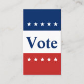 Stemtekst Rood wit en blauw met sterren Visitekaartje (Voorkant)