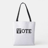 Stemtekst zwart en wit tote bag (Achterkant)
