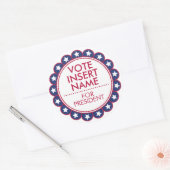 Stemuitslag 3" Rondtrekkers  Ronde Sticker (Envelop)