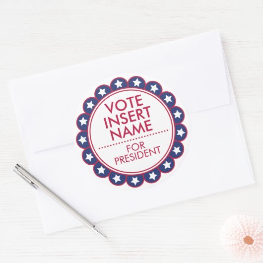 Stemuitslag 3" Rondtrekkers  Ronde Sticker (Envelop)