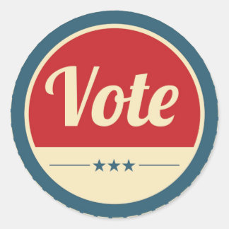 Stemverkiezingen Retro Ronde Sticker