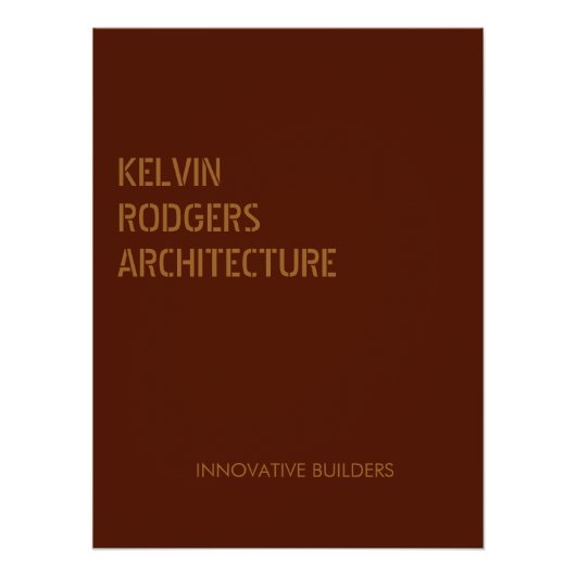 Stenced Gold print bruin Perfect Poster (Voorkant)