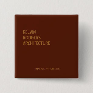 Stenced Gold print bruin Vierkante Button 5,1 Cm