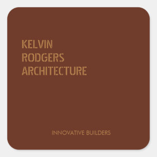 Stenced Gold print bruin Vierkante Sticker