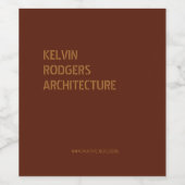 Stenced Gold print bruin Wijn Etiket (Enkel label)