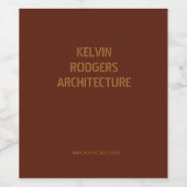 Stenced Gold print bruin Wijn Etiket (Enkel label)