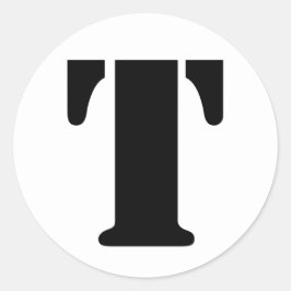 Stencil Alfabet door Janz Letter T White Ronde Sticker