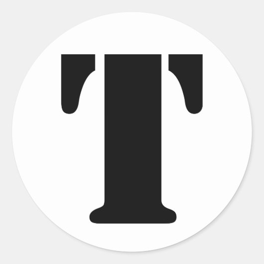 Stencil Alfabet door Janz Letter T White Ronde Sticker (Voorkant)