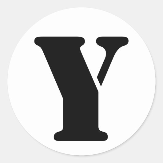 Stencil Alfabet door Janz Letter Y White Ronde Sticker (Voorkant)