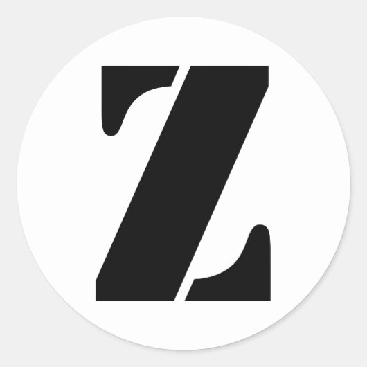 Stencil Alfabet door Janz Letter Z White Ronde Sticker (Voorkant)