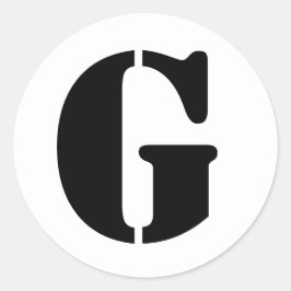 Stencil Alfabet van Janz Letter G White Ronde Sticker