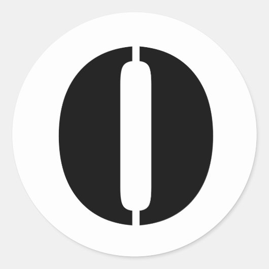 Stencil Alfabet van Janz Letter O White Ronde Sticker (Voorkant)