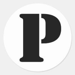 Stencil Alfabet van Janz Letter P White Ronde Sticker