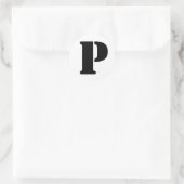Stencil Alfabet van Janz Letter P White Ronde Sticker (Tas)