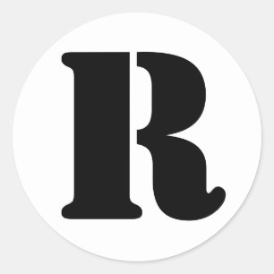Stencil Alfabet van Janz Letter R White Ronde Sticker