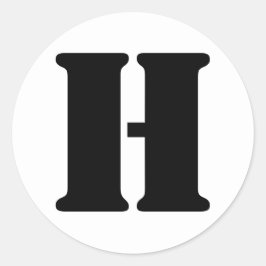 Stencil Alphabet van Janz Letter H White Ronde Sticker