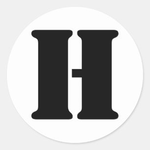 Stencil Alphabet van Janz Letter H White Ronde Sticker