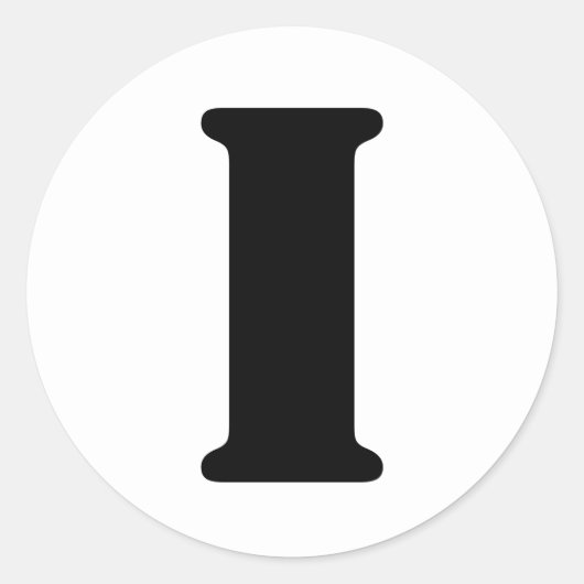 Stencil Alphabet van Janz Letter I White Ronde Sticker (Voorkant)