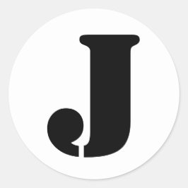Stencil Alphabet van Janz Letter J White Ronde Sticker