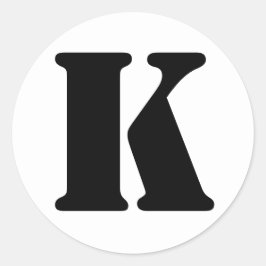 Stencil Alphabet van Janz Letter K White Ronde Sticker