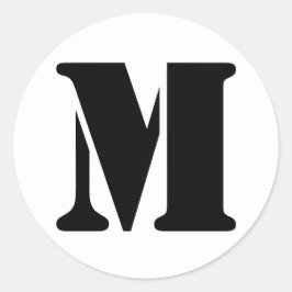 Stencil Alphabet van Janz Letter M White Ronde Sticker