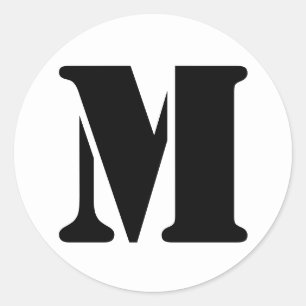 Stencil Alphabet van Janz Letter M White Ronde Sticker