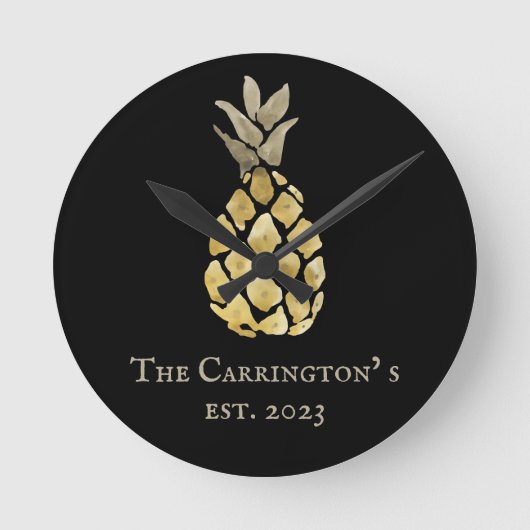 Stencil anananasnaam Waterverf Ronde Klok (Voorkant)