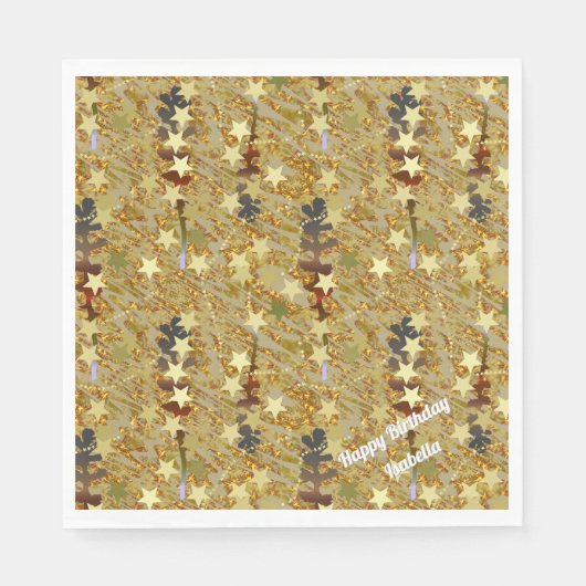 Stencil Art Abstract Sparkle Glitzy Birthday Party Servet (Voorkant)