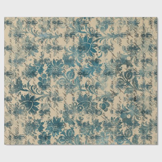 Stencil bloemen, bijen en schrijven op tan cadeaupapier (Vlak)