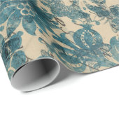 Stencil bloemen, bijen en schrijven op tan cadeaupapier (Rol Hoek)