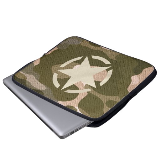 Stencil  Decal op Camo Style Laptop Sleeve (Voorkant onderkant)