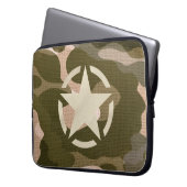 Stencil  Decal op Camo Style Laptop Sleeve (Voorkant Links)