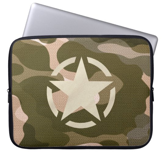 Stencil  Decal op Camo Style Laptop Sleeve (Voorkant)