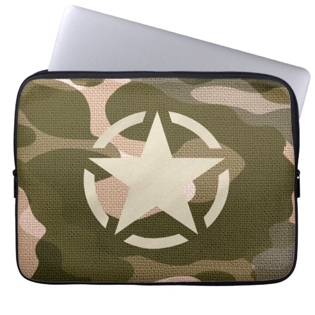 Stencil  Decal op Camo Style Laptop Sleeve (Voorkant)