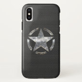 Stencil  decentraal koolstofvezel Case-Mate iPhone case (Achterkant)