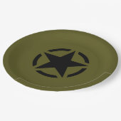 Stencil Decimaal op camouflage kleur Papieren Bordje (Gekanteld)