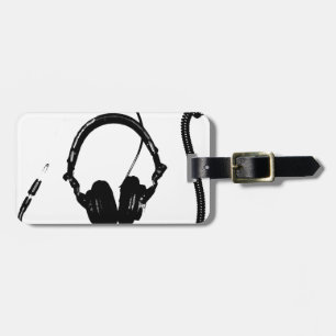 Stencil DJ-hoofdtelefoon Bagagelabel