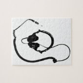 Stencil DJ-hoofdtelefoon Legpuzzel (Horizontaal)