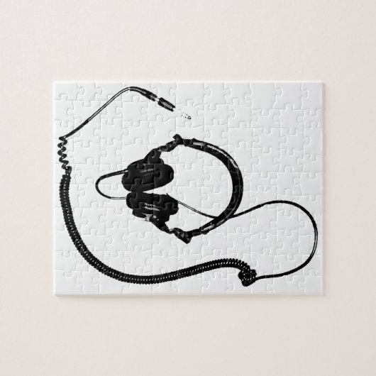 Stencil DJ-hoofdtelefoon Legpuzzel (Horizontaal)