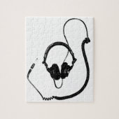 Stencil DJ-hoofdtelefoon Legpuzzel (Verticaal)