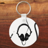 Stencil DJ-hoofdtelefoon Sleutelhanger (Voorkant)