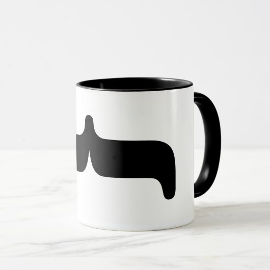 Stencil Font Parenthis Mustache Mok (Voorkant rechts)