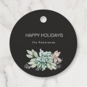  stencil holly plant prettige feestdagen bedankjes labels (Achterkant)