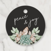  stencil holly plant prettige feestdagen bedankjes labels (Voorkant)