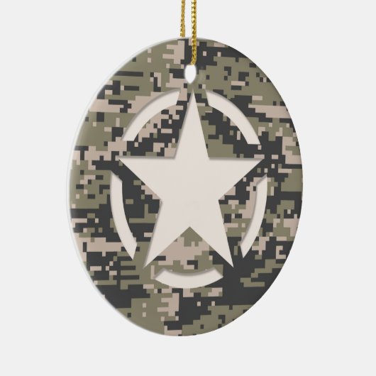 Stencil Label Decale Style Khaki Camouflage Keramisch Ornament (Rechts)