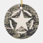 Stencil Label Decale Style Khaki Camouflage Keramisch Ornament (Voorkant)